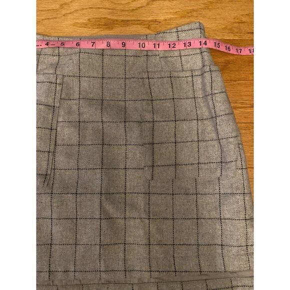 ASOS, women's grey square, front pockets, side zip, wool blend mini skirt size 6 - Picture 7 of 10